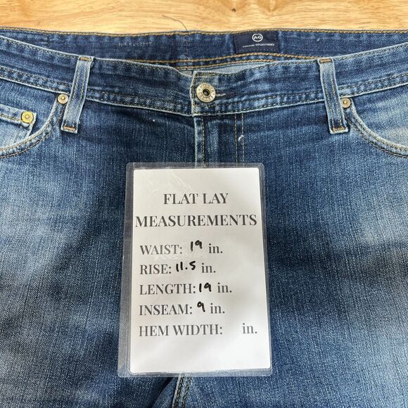 AG Adriano Goldschmeid Medium Wash Cut off Bermuda Denim Shorts Women's 38 - Picture 7 of 7